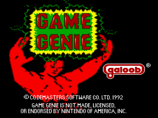 Game Genie title screen for Super Nintendo